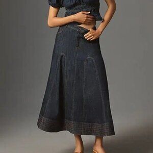 Pilcro Denim Godet Midi Skirt - Size 6